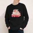 Cute Books And Coffee Crochet Valentines Day Tee For Couples Youth Long Sleeve Tee