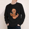 Cute Bookworm Worm Reading Book Glasses Nerdy Youth Long Sleeve Tee