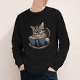 Cute Cat Reading Books With Tea Youth Long Sleeve Tee