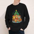 Cute Cats Reading Books Christmas Tree Youth Long Sleeve Tee