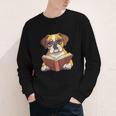 Cute Dog Boxer Reading Book Youth Long Sleeve Tee
