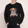 Cute Dog Puppy English Bulldog Reading Book Youth Long Sleeve Tee Cute Dog Puppy English Bulldog Reading Book Youth Long Sleeve Tee