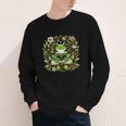 Cute Floral Frog Book Reading Youth Long Sleeve Tee