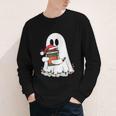 Cute Ghost Holding Books Bookish Christmas Youth Long Sleeve Tee