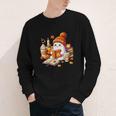 Cute Ghost Reading Book Lovers Halloween Pumpkin Women Girls Youth Long Sleeve Tee