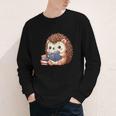 Cute Hedgehog Book Lover Readers Animal Reading Youth Long Sleeve Tee