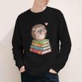 Cute Hedgehog Reading Books Animal Lover Reader Bookworm Youth Long Sleeve Tee Cute Hedgehog Reading Books Animal Lover Reader Bookworm Youth Long Sleeve Tee