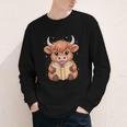 Cute Highland Cow Reading Book Youth Long Sleeve Tee Cute Highland Cow Reading Book Youth Long Sleeve Tee
