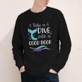 Cute Mermaid Librarian Teacher Dive Into A Good Book Reading Youth Long Sleeve Tee