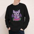 Cute Pastel Goth Bat Reading Book Youth Long Sleeve Tee Cute Pastel Goth Bat Reading Book Youth Long Sleeve Tee
