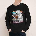 Cute Polar Bear Is Reading a Book Reading Polar Bear Youth Long Sleeve Tee
