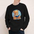 Cute Teddy Bear Reading Book Fun Youth Long Sleeve Tee