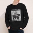Defend Your Local Library Knight Cat Rider Book Lover Youth Long Sleeve Tee Defend Your Local Library Knight Cat Rider Book Lover Youth Long Sleeve Tee