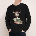 Donkey Reading Book Read Books Be Kind Stay Weird Librarian Youth Long Sleeve Tee