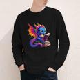 Dragon Reading a Book Bookworm Book Lover Youth Long Sleeve Tee