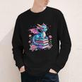 Dragons And Books Dragon Reading Book Lover Girl Bookworm Youth Long Sleeve Tee