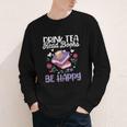 Drink Tea Read Books Be Happy Book Lover Reading Youth Long Sleeve Tee