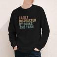 Easily Distracted By Books And Yarn Knitting & Crocheting Youth Long Sleeve Tee