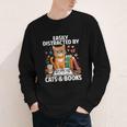 Easily Distracted By Cats And Books Book Lover Cat Youth Long Sleeve Tee Easily Distracted By Cats And Books Book Lover Cat Youth Long Sleeve Tee