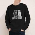 Eat Sleep Read Repeat Reading Book Librarian Men Women Kids Youth Long Sleeve Tee