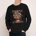 Education Is Freedom Teacher Books Black History Month Youth Long Sleeve Tee