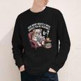 English Bulldog Dog Reading Book 67 Six Seven Meme Youth Long Sleeve Tee