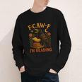 F CAW F Crow I'm Reading Book Lover Fall Youth Long Sleeve Tee
