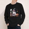 Ghost Reading Book Coquette Bow Halloween Girl Toddler Kid Youth Long Sleeve Tee