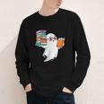 Ghost Reading Books Halloween Library Youth Long Sleeve Tee