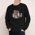 Ghosts Reading Books Teacher Halloween Librarian Book Lover Youth Long Sleeve Tee