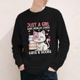 Girl Who Loves Cats And Books Cute Youth Long Sleeve Tee Girl Who Loves Cats And Books Cute Youth Long Sleeve Tee