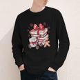 Girly Coquette Gingerbread Books And Hot Cocoa Cozy Season Youth Long Sleeve Tee
