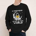 Good Book Is Out Of This World Astronaut Moon Space Reading Youth Long Sleeve Tee Good Book Is Out Of This World Astronaut Moon Space Reading Youth Long Sleeve Tee