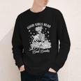 Good Girls Read Bad Books Skeleton Reading Book Halloween Youth Long Sleeve Tee Good Girls Read Bad Books Skeleton Reading Book Halloween Youth Long Sleeve Tee