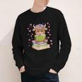 Highland Cow Reading Book Floral Bookworm Youth Long Sleeve Tee Highland Cow Reading Book Floral Bookworm Youth Long Sleeve Tee