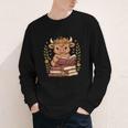 Highland Cow Reading Book Graphic Cow With Book Floral Youth Long Sleeve Tee