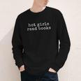 Hot Girls Read Books Reading Bookworm Librarian Youth Long Sleeve Tee