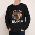 I'm With The Banned Stack Of Books Vintage Sunset Retro Youth Long Sleeve Tee I'm With The Banned Stack Of Books Vintage Sunset Retro Youth Long Sleeve Tee