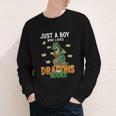 Just a Boy Who Loves Dragons And Books Reading Dragon Youth Long Sleeve Tee