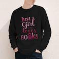 JUST A GIRL WHO LOVES BOOKS LIBRARIAN BOOK LOVERS BOOKWORM Youth Long Sleeve Tee JUST A GIRL WHO LOVES BOOKS LIBRARIAN BOOK LOVERS BOOKWORM Youth Long Sleeve Tee