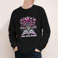 Just a Girl Who Loves Books Reading Book Butterfly Bookworm Youth Long Sleeve Tee