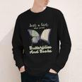 Just a Girl Who Loves Butterflies And Books Butterfly Youth Long Sleeve Tee