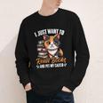 Kawaii Feline Book Reading Read Books Pet My Calico Cat Men Women Youth Long Sleeve Tee