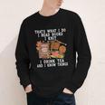 Knitting Reading Books Drinking Tea Knitter Knit Youth Long Sleeve Tee