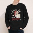He Knows What You'Ve Been Reading Book Lover Women Santa Youth Long Sleeve Tee