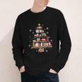 Library Books Christmas Tree Teacher Xmas Snowflake Youth Long Sleeve Tee