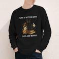 Life Is Better With Cats And Books Cute Cat Lover For Men Women Kids Youth Long Sleeve Tee Life Is Better With Cats And Books Cute Cat Lover For Men Women Kids Youth Long Sleeve Tee