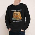 Life Is Better With Sloths And Books Cute Sloth Lover Youth Long Sleeve Tee Life Is Better With Sloths And Books Cute Sloth Lover Youth Long Sleeve Tee