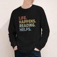 Life Happens Reading Helps Book Lovers Vinage Youth Long Sleeve Tee Life Happens Reading Helps Book Lovers Vinage Youth Long Sleeve Tee