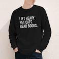 Lift Heavy Pet Cats Read Books Gym Workout Weight Lifter Youth Long Sleeve Tee Lift Heavy Pet Cats Read Books Gym Workout Weight Lifter Youth Long Sleeve Tee